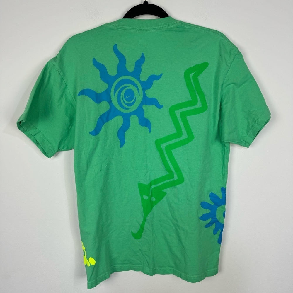 Nike Green Splat Blob Short Sleeve Graphic Tee Art to Wear Streetwear - Picture 2 of 5